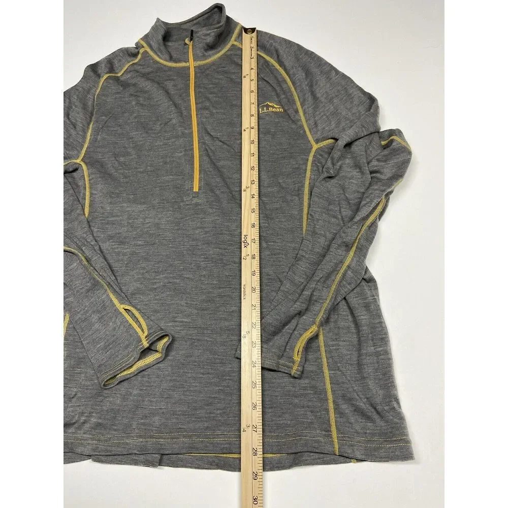 LL Bean Baselayer XXL 100% Merino Wool Cresta Midweight 250 Quarter Zip‎ Top